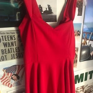 Windsor red off the shoulder fit and flare dress